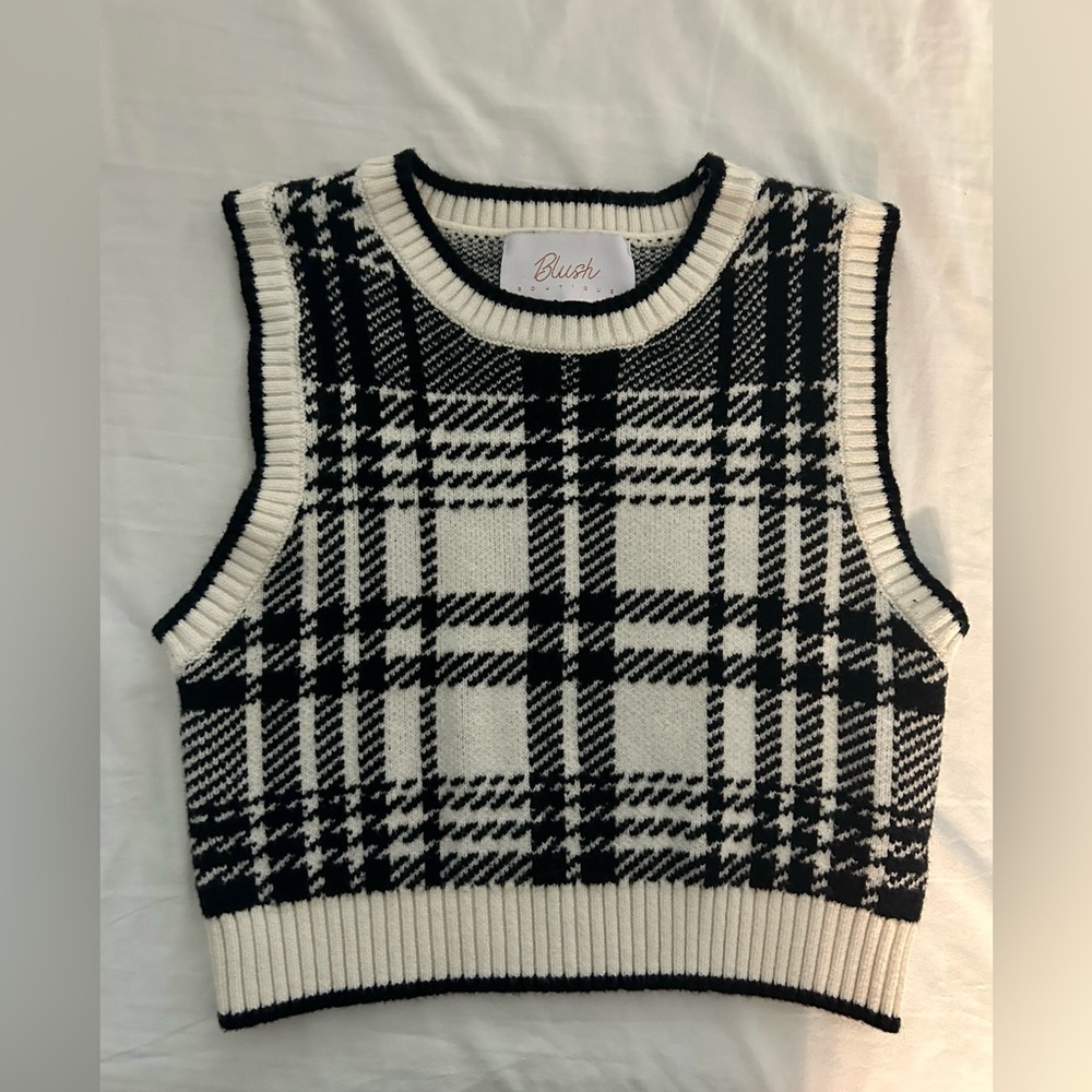 Plaid Cropped Vest
